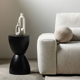 Side Table Lavia 35 cm, Black, Mango Wood, lectus