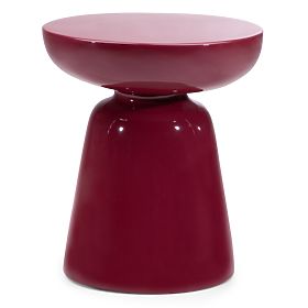 Side Table Logan 40 cm, Burgundy/Cherry, Glossy, lectus