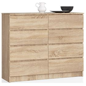 SIDEBOARD K 120 cm 8 DRAWERS PK OAK SONOMA