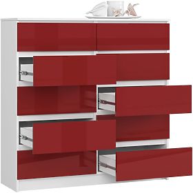 SIDEBOARD K120 10 DRAWERS CLP PK RED GLOSS