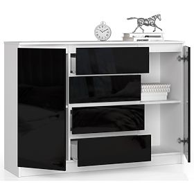SIDEBOARD K140 2D 4DR CLP BLACK GLOSS