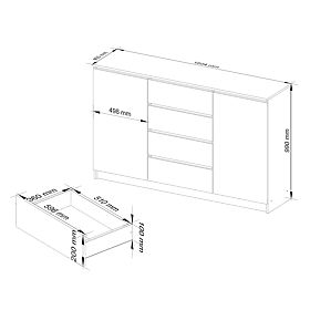 SIDEBOARD K160 2D 4DR CLP PK ARTISAN OAK
