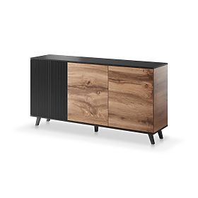 Sideboard RANDOM KM-1 - Wotan Oak/Black, Halmar