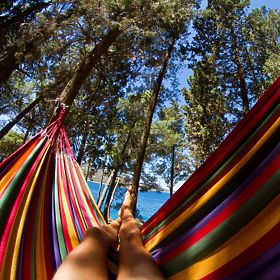 Single Hammock with 40cm Spreader Bar 400257 Yellow, Bluegarden