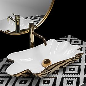 Sink REA Sea Infinity Gold/White + Stopper, Rea