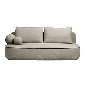 Sofa with Sleeping Function and Storage Bella Brown-Grey, Boucle