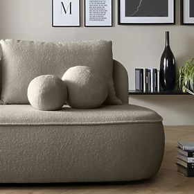 Sofa with Sleeping Function and Storage Bella Brown-Grey, Boucle