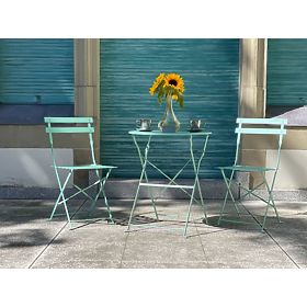 Steel Balcony Furniture (2 x Folding Chairs + Table) SEMPLICI Mint