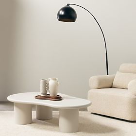 Sucre Coffee Table Grey-Beige, Matte, Rounded Shapes, lectus