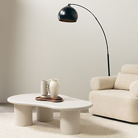 Sucre Coffee Table Grey-Beige, Matte, Rounded Shapes, lectus