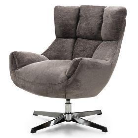 Swivel Chair Bolzano, Brown-Grey/Chrome Legs, lectus