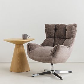 Swivel Chair Bolzano, Brown-Grey/Chrome Legs, lectus