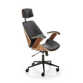 Swivel Chair IGNAZIO, Walnut-Black (1p=1pc), Halmar