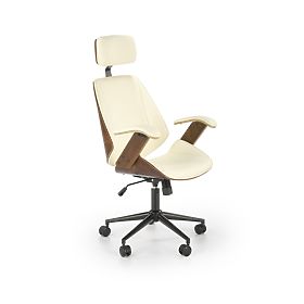 Swivel Chair IGNAZIO, Walnut-Cream (1p=1pc), Halmar