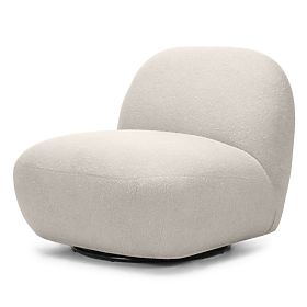 Mikado Swivel Armchair, Light Beige, Bouclé, Rounded Shapes