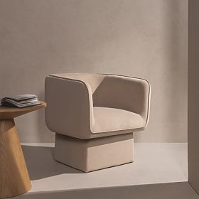 Swivel Chair One Light Beige, Velour, lectus