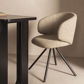 Swivel Chair Pearl Mocha, Black Legs, lectus