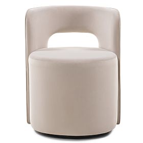 Swivel Chair Raval Beige, Velvet, Rounded