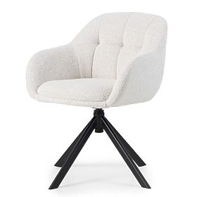 Swivel Chair Santos Beige-Cream/Black Legs
