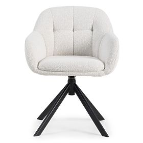 Swivel Chair Santos Beige-Cream/Black Legs