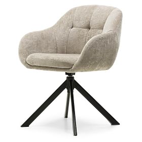 Swivel Chair Santos Light Beige/Black Legs, lectus