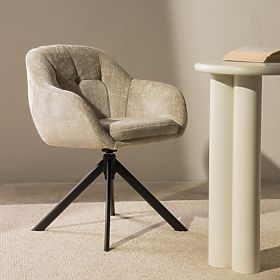 Swivel Chair Santos Light Beige/Black Legs, lectus