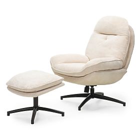 Swivel Chair with Footrest Verano Beige, lectus