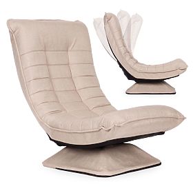 Swivel Reclining Chair with Adjustable Lounger for Living Room Beige ModernHome