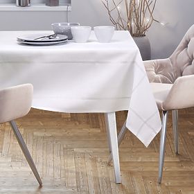 Tablecloth ANTONY white smooth classic motif 140x220 ameliahome