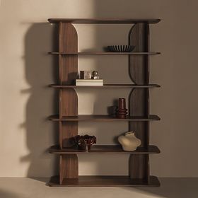 Tall Loocky Shelf, Rounded, Warmia Walnut
