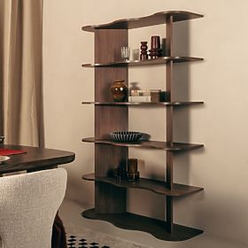 Tall Rheo Shelf, Villa Walnut, Wavy