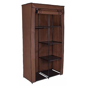 Textile Cabinet with 6 Shelves Mira - Dark Brown
