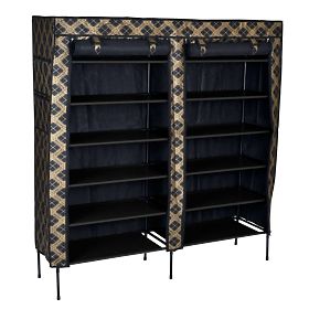 Textile Shoe Cabinet Gabi - Checkered