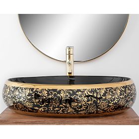 Timeless Rea Meryl Black / Gold Washbasin, Rea