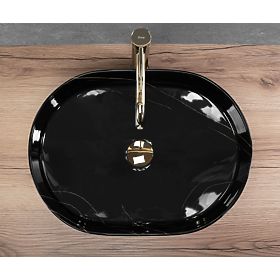 Timeless Rea Nadia 50 Black Stone Sink, Rea