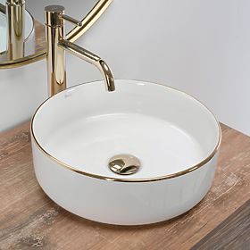 Timeless Rea Sami Gold Edge Washbasin, Rea