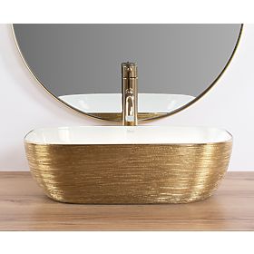 Timeless Washbasin Rea Belinda White GOLD BRUSH, Rea