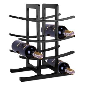Todgar Black Bamboo Wine Rack