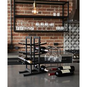 Todgar Black Bamboo Wine Rack