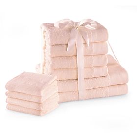 Towel AMARI - AMELIAHOME color powder pink classic style 2*70x140+4*50x100+4*30x50 AmeliaHome