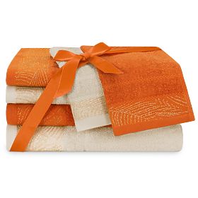 Towel BELLIS rust color classic style 2*30x50+2*50x90+2*70x130 AmeliaHome