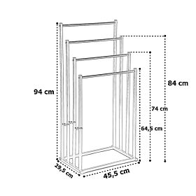 Towel Stand Rack with 4 Arms TORMES Black