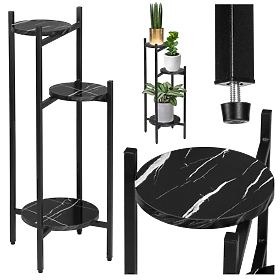 TRETORRI Black Marble Plant Stand, Halmar