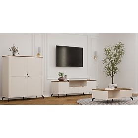 TV Cabinet CORDOBA 2S2S Cashmere Beige Oak Castello TV Cabinet 2 Drawers