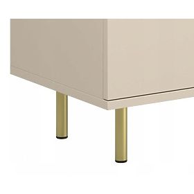 Two-Door Sideboard Venus, Cashmere, Gold Metal Legs
