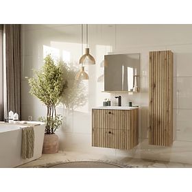UNDER-SINK CABINET TIGO 60 2S OAK EVOKE GROOVED FRONT PANEL + SINK
