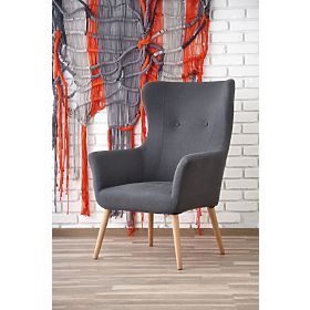 Upholstered armchair COTTO - dark grey, Halmar