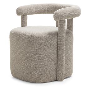 Upholstered Armchair Glen Grey, Rounded Shapes