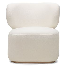 Upholstered Armchair Imai White, Rounded Shapes