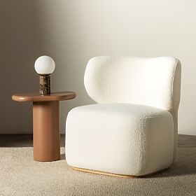 Upholstered Armchair Imai White, Rounded Shapes, lectus
